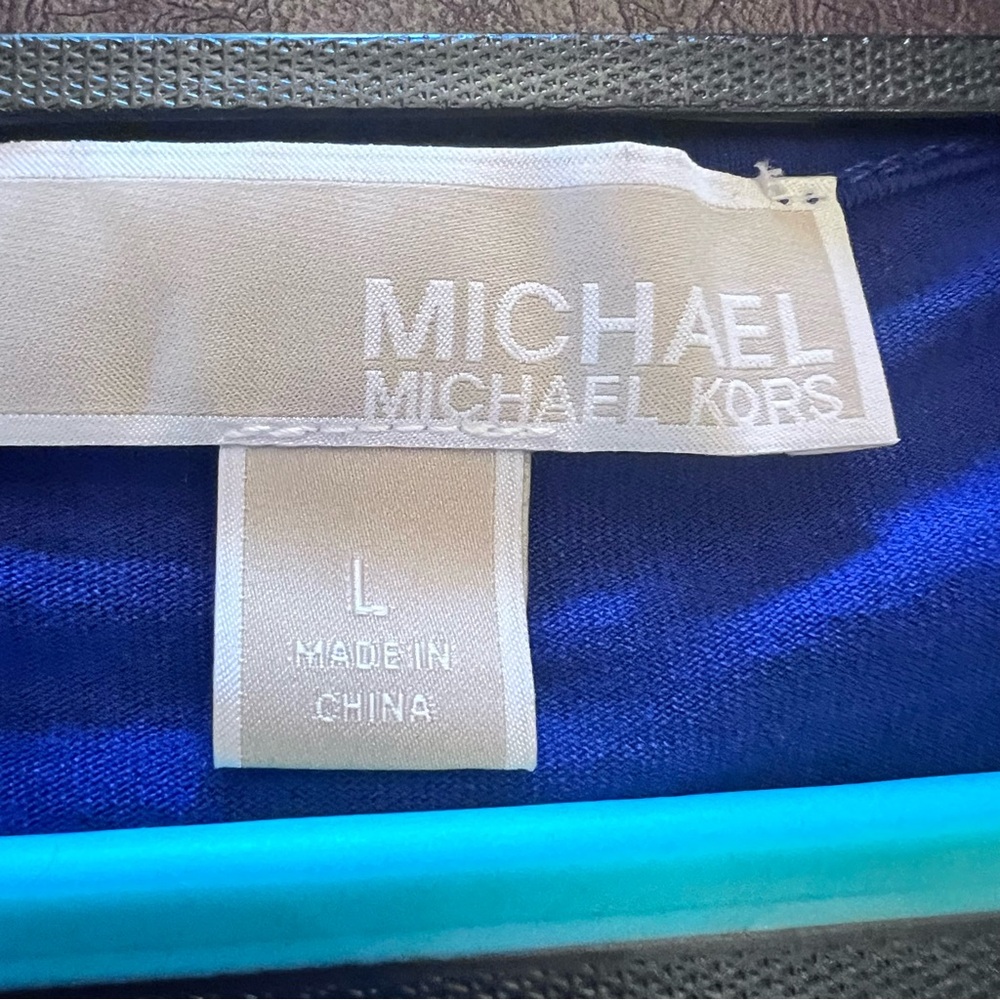 Michael Kors Dark Azurite  Sleeveless Tank Top with Silver Trim - Picture 4 of 8